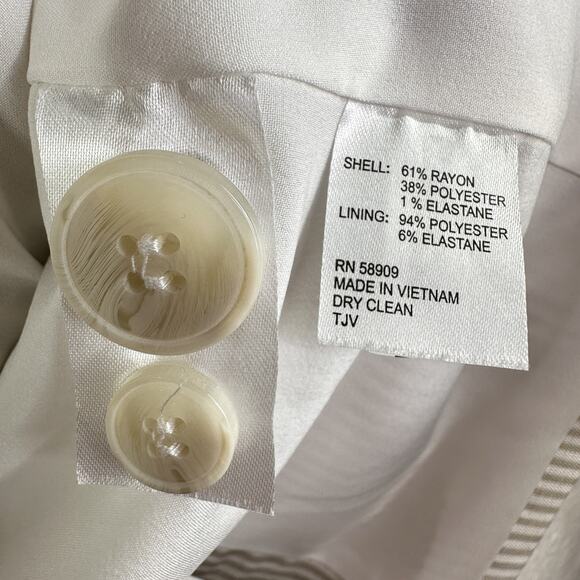 Preston & York Blazer Womens‎ 12 Beige White Striped Single Button Career Jacket - Picture 7 of 13